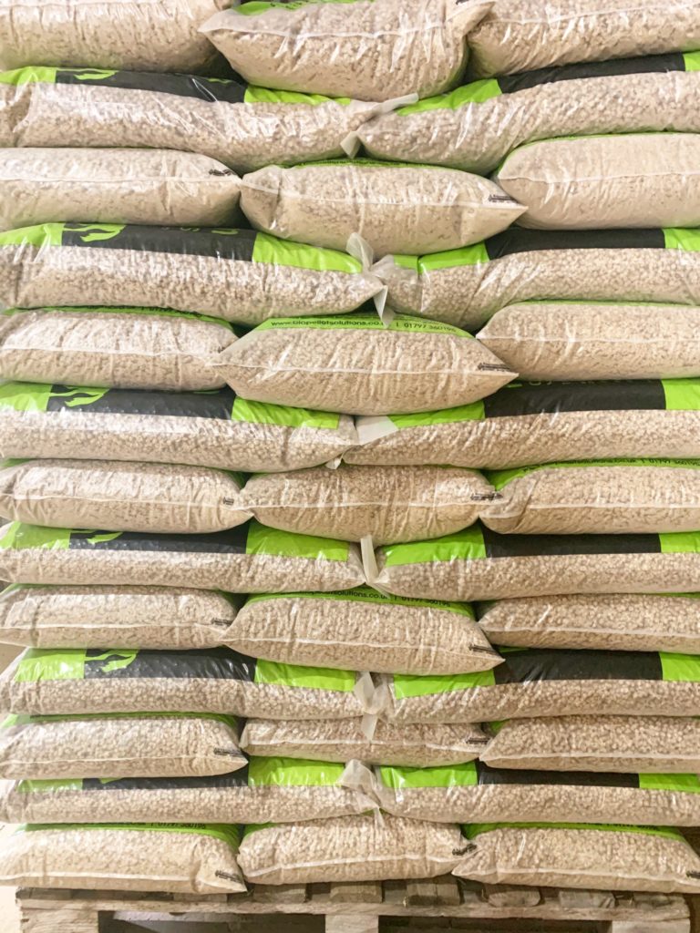 several bags of biopellets